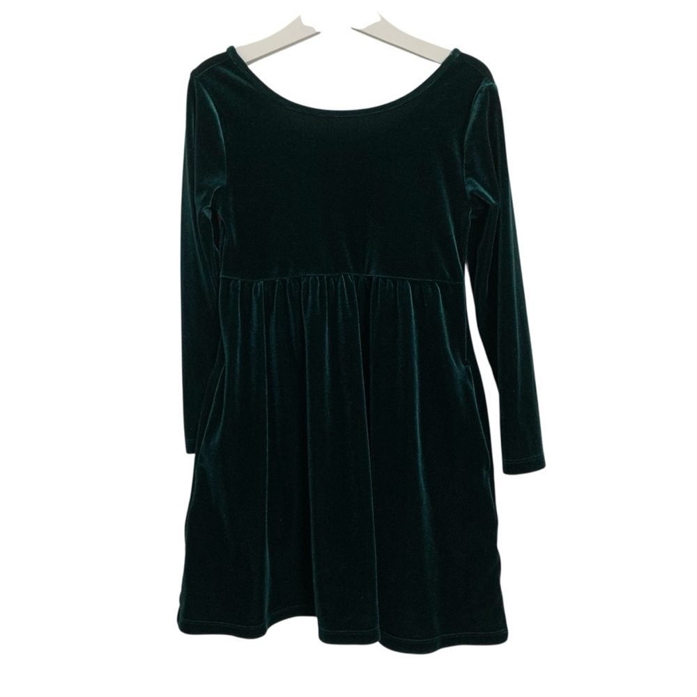 Old Navy Green Velour Long Sleeve Dress Holiday Girl’s S (6-7) Stretch